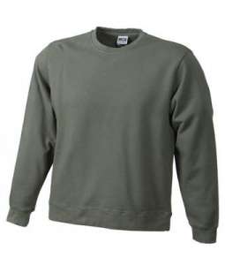 Basic Sweatshirt besticken -  Olive